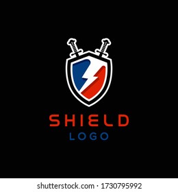 shield with sword and electric symbol S