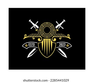 Shield Sword Emblem Logos, Modern and powerful emblems