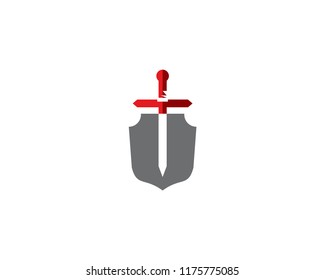 shield sword guardian logo template