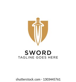 Shield Sword Guardian Logo Template