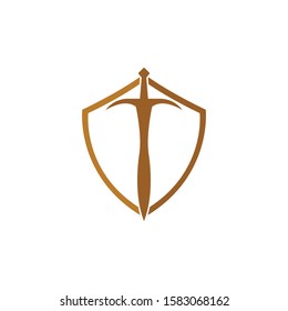 Shield Sword Guardian Logo Template