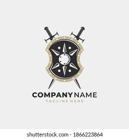 Shield Sword Guardian Logo Template
