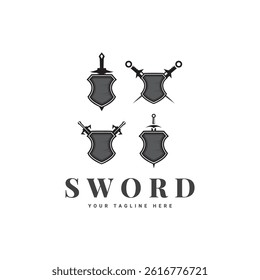 Shield Sword Guardian Logo Template
