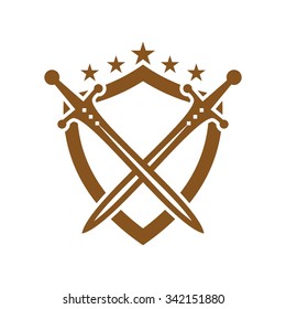 Shield Sword Guardian Logo Template