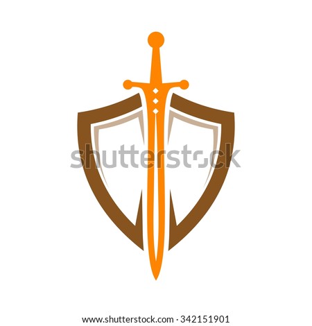 Shield Sword Guardian Logo Template