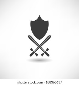 Shield And Sword Icon