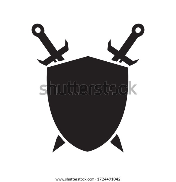 Shield Sword Icon Design Vector Template Stock Vector (Royalty Free ...