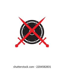 shield and sword icon vector illustration logo template