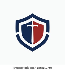  Shield and sword Justice Logo