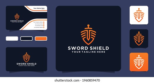 Shield Sword Law firm Security logo Designs and business card