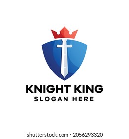 Shield Sword Logo Colorful Vector Icon Illustration