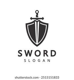 shield with sword logo Defense and guard logo concept idea
