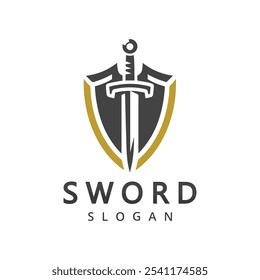 shield with sword logo Defense and guard logo concept idea