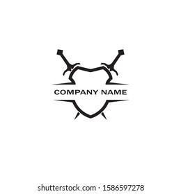 Shield and Sword logo icon design template.Guardian icon.security element.