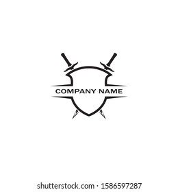 Shield and Sword logo icon design template.Guardian icon.security element.