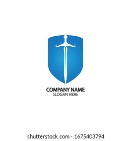 Icono de Blindaje y espada plantilla de diseño.Icono.seguridad de Guardian.