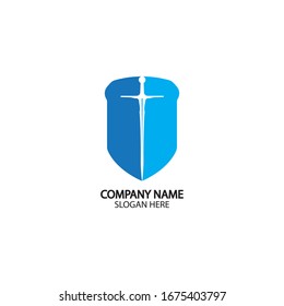Icono de Blindaje y espada plantilla de diseño.Icono.seguridad de Guardian.