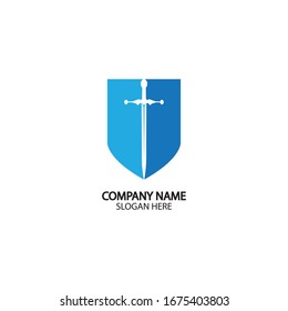 Design-Vorlage für das Schild- und Schwert-Logo.Guardian icon.security-Element.
