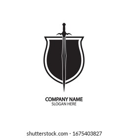 Design-Vorlage für das Schild- und Schwert-Logo.Guardian icon.security-Element.