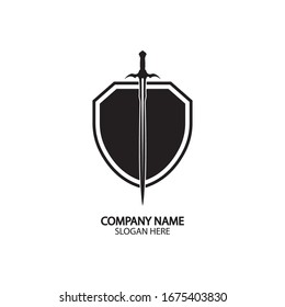 Design-Vorlage für das Schild- und Schwert-Logo.Guardian icon.security-Element.