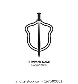 Design-Vorlage für das Schild- und Schwert-Logo.Guardian icon.security-Element.