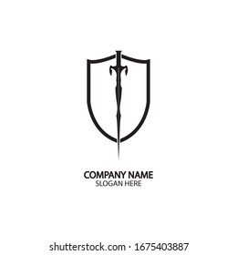 Design-Vorlage für das Schild- und Schwert-Logo.Guardian icon.security-Element.