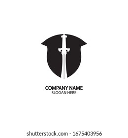 Design-Vorlage für das Schild- und Schwert-Logo.Guardian icon.security-Element.