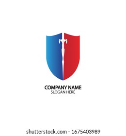 Shield and Sword logo icon design template.Guardian icon.security element.