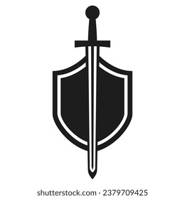 Logo de Escudo y espada sobre fondo blanco