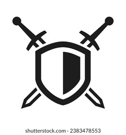 Logo de Escudo y espada sobre fondo blanco