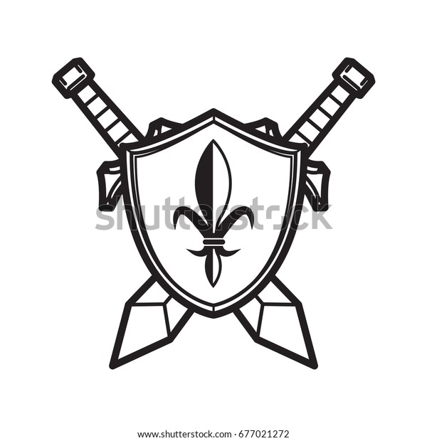 knight shield clipart black and white