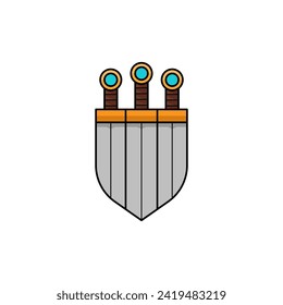 shield and sword modern logo designs