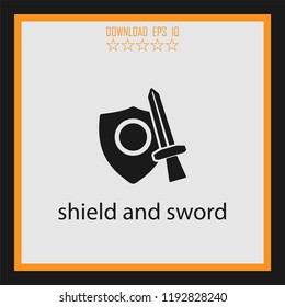 shield and sword  vector icon