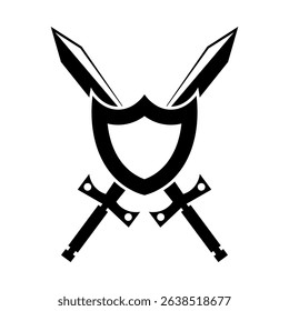 shield with sword vector illustration