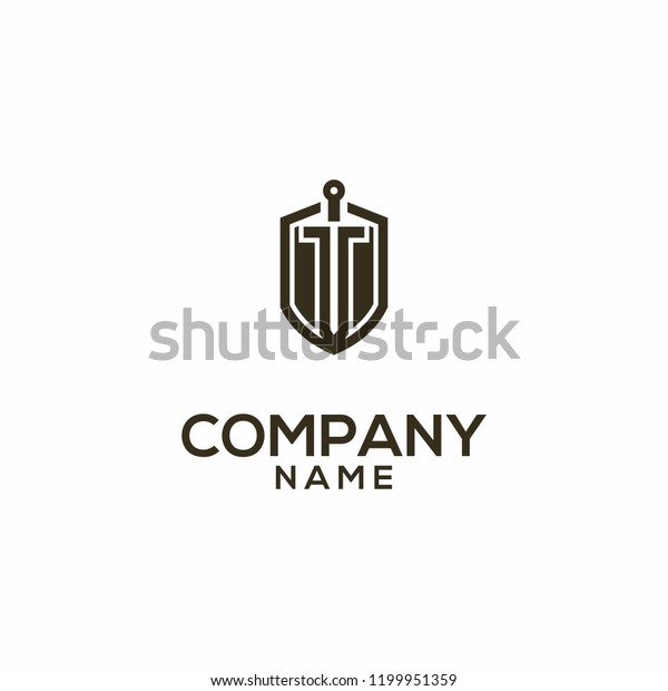 Shield Sword War Logo Design 8 Stock Vector Royalty Free 1199951359