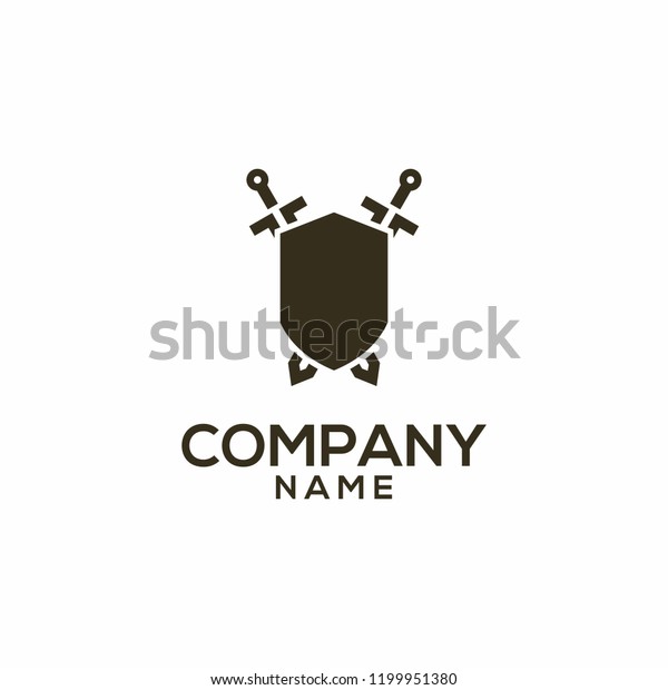 Shield Sword War Logo Design 4 Stock Vector Royalty Free 1199951380