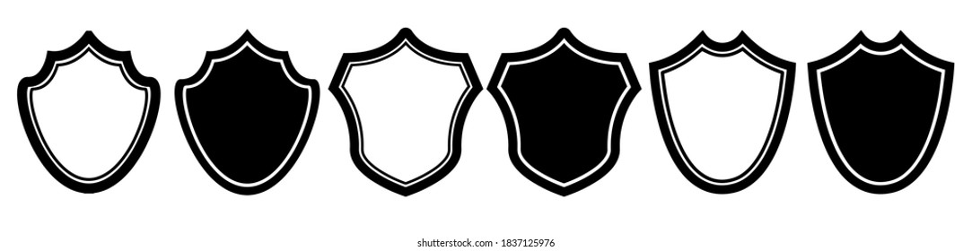 shield and swords icon on white background	