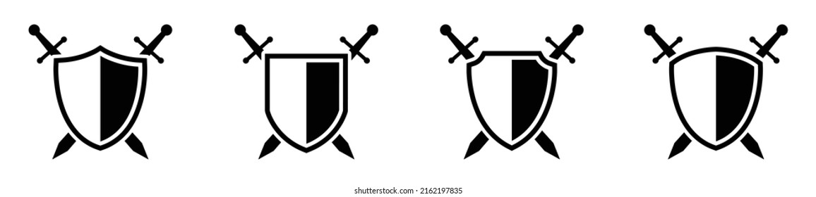Schild und Schwerter Symbol, Vektorgrafik