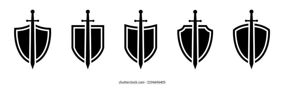 Shield and swords Icon, vector Illustration