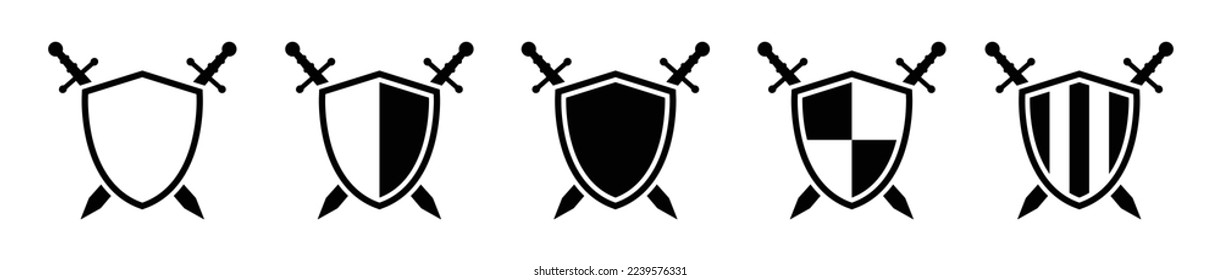 Shield and swords Icon, vector Illustration