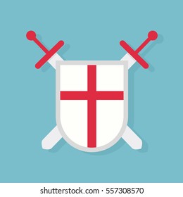 Shield and swords. Protection con