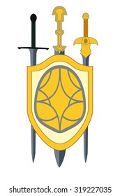 Shield and Swords. Vector Illustration. EPS10
