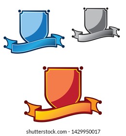 shield symbol, colored shield, shield with ribbon