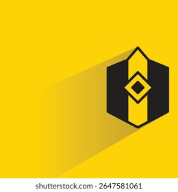 shield symbol icon with shadow yellow background