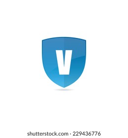 Shield Symbol With Letter V