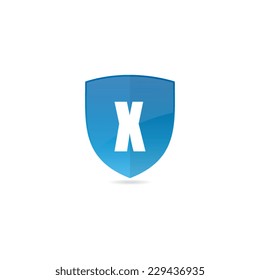 Shield Symbol With Letter X