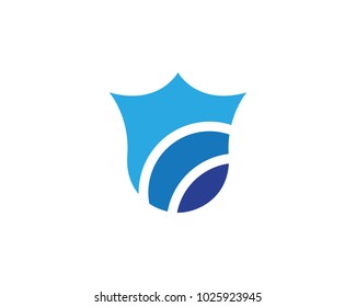 Shield symbol logo template vector illustration design