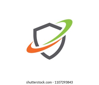 Shield symbol logo template vector illustration design