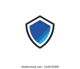 Shield symbol logo template vector illustration