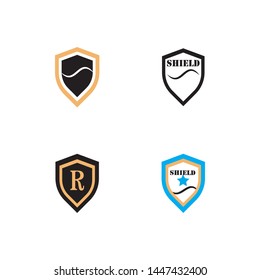 Shield symbol logo template vector illustration